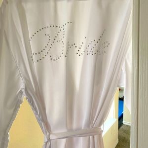 All white Kimono-style BRIDE bathrobe
